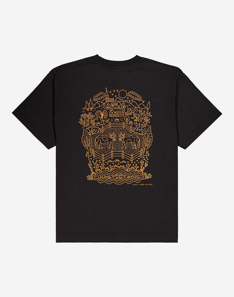 T-shirt ample Campana noir carbone