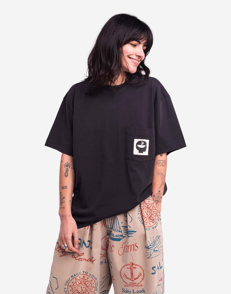 T-shirt ample Escape noir carbone