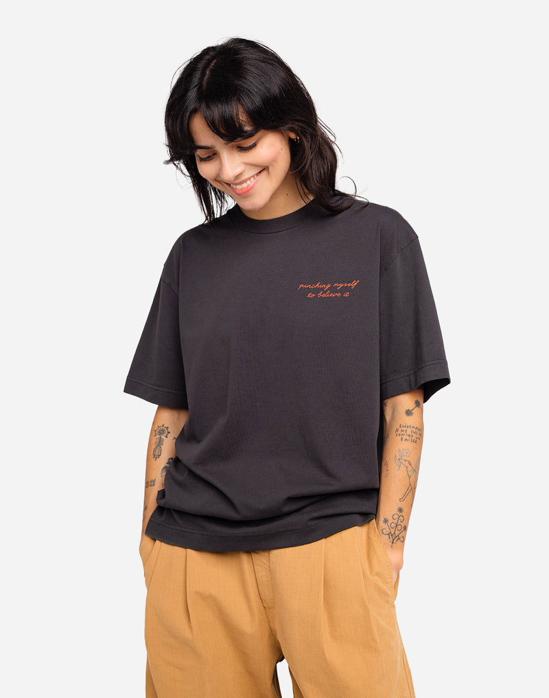 T-shirt ample Étrille noir carbone