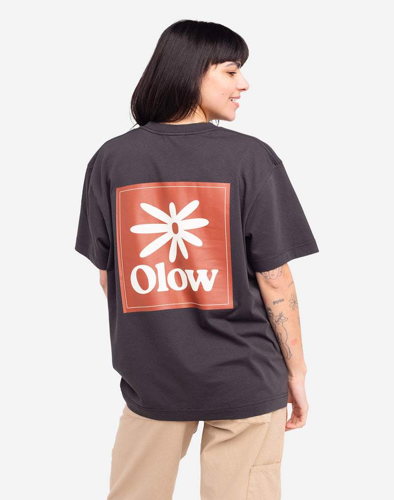 Tshirt ample Flower noir carbone