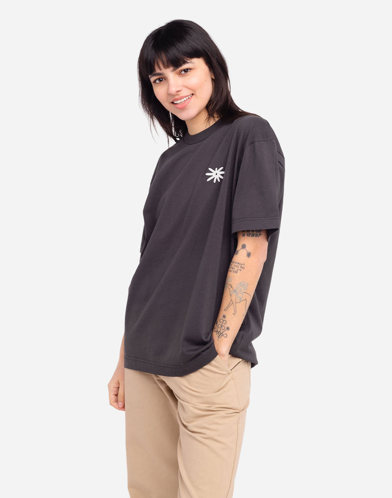 Tshirt ample Flower noir carbone
