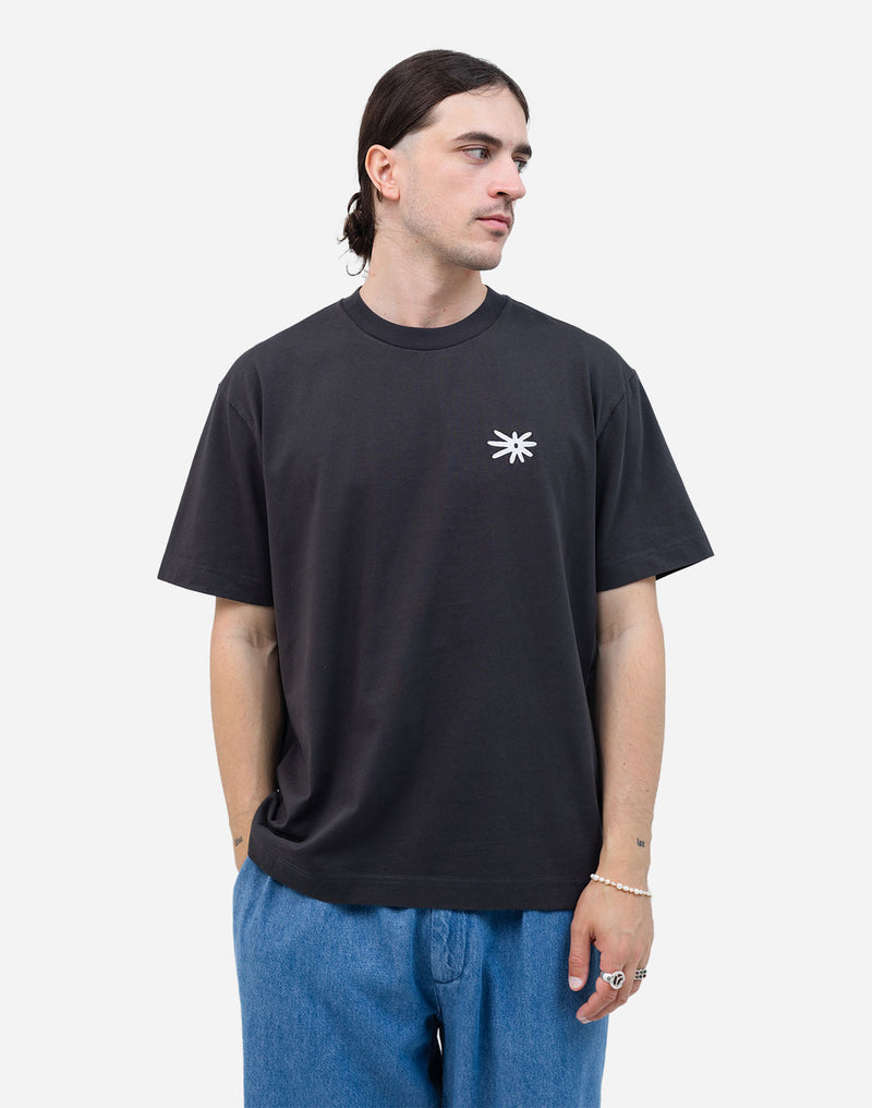 Tshirt ample Flower noir carbone