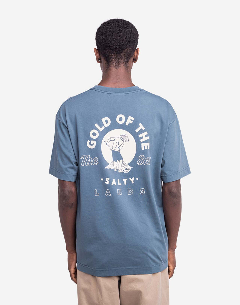T-shirt ample Gold bleu acier