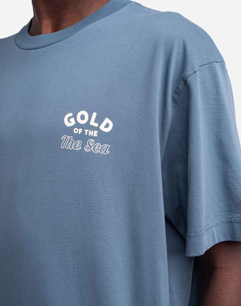 T-shirt ample Gold bleu acier