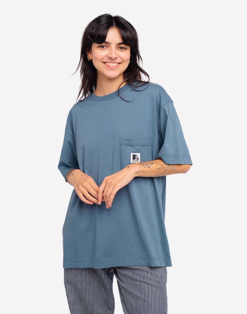 T-shirt ample Japo bleu acier