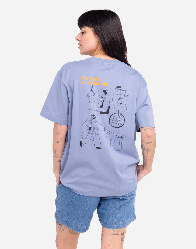 Tshirt ample People bleu azur