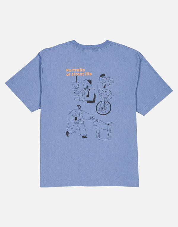 Tshirt ample People bleu azur