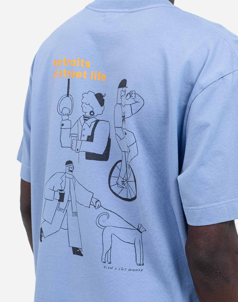 Tshirt ample People bleu azur