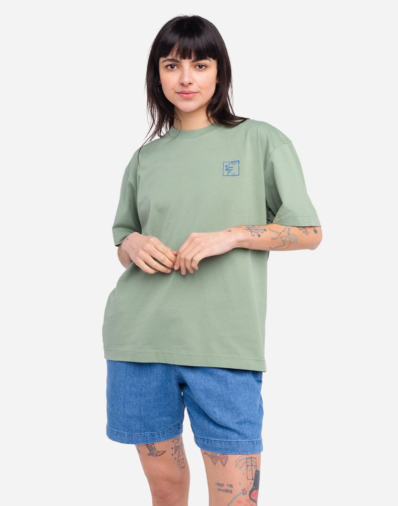 Tshirt ample Pomba vert sauge