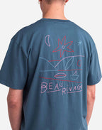 T-shirt ample Rivage bleu acier