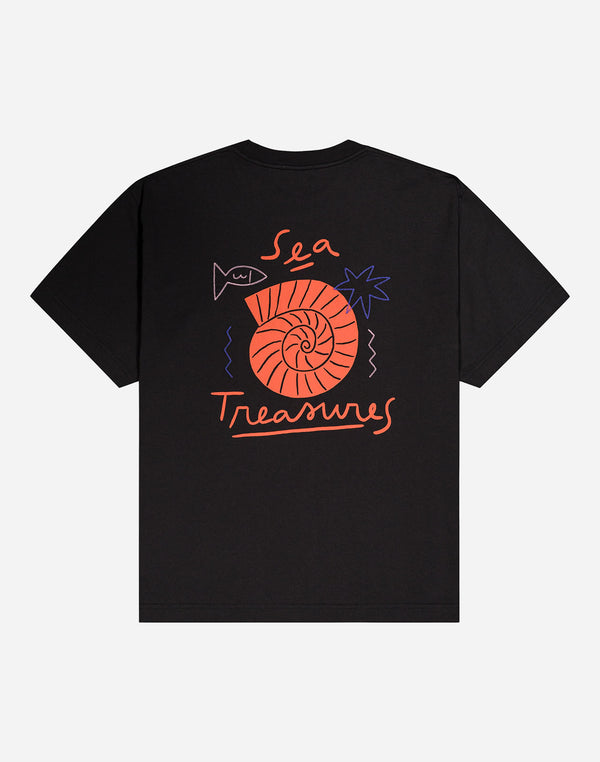T-shirt ample Sea Treasure noir carbone
