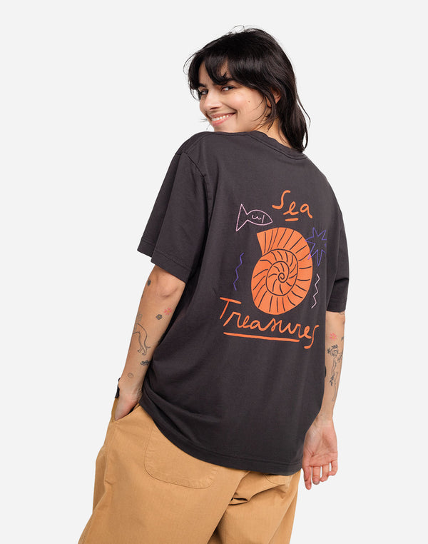 T-shirt ample Sea Treasure noir carbone