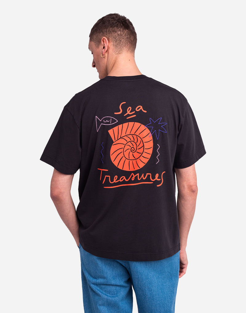 T-shirt ample Sea Treasure noir carbone
