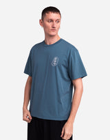 Loose-fitting steel blue Shellweed t-shirt