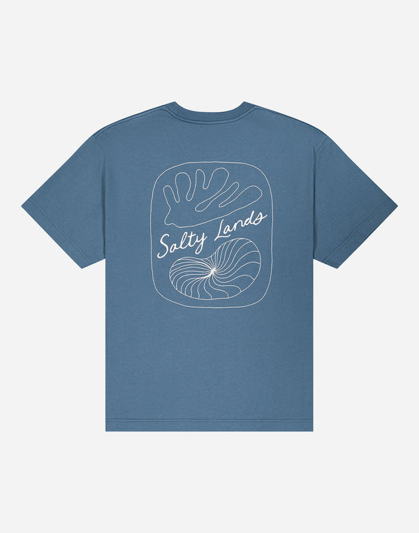 T-shirt ample Shellweed bleu acier