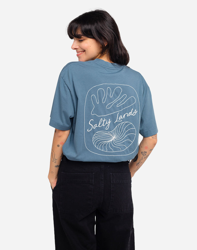 T-shirt ample Shellweed bleu acier