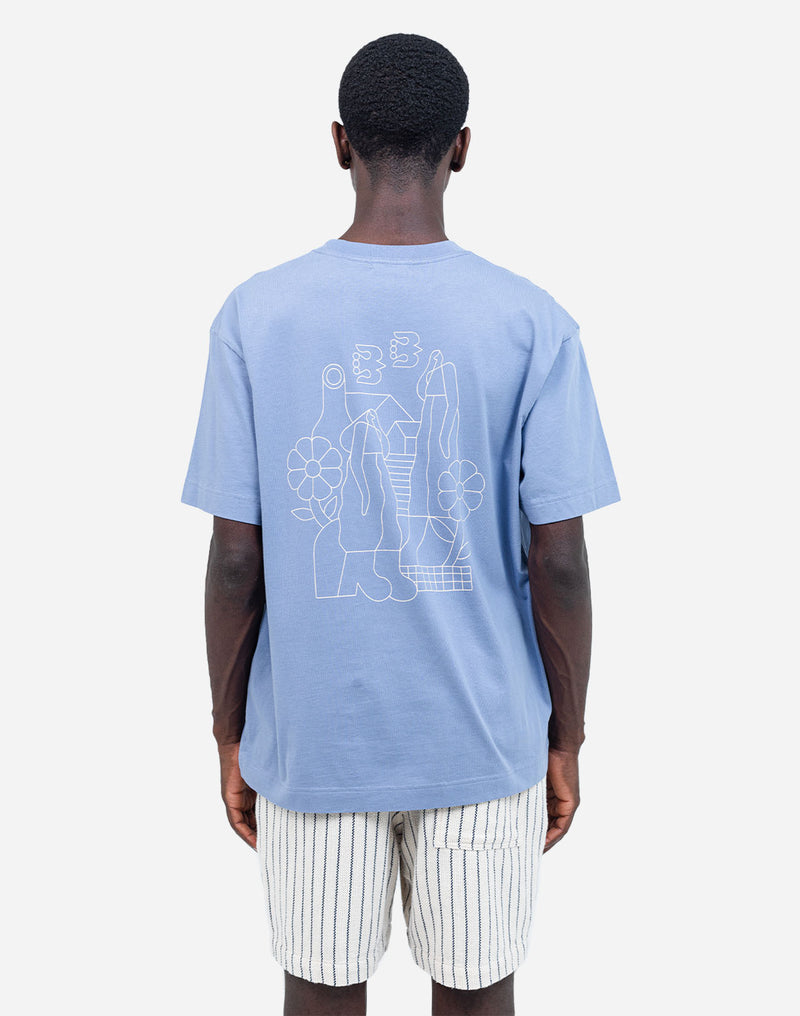 Tshirt ample Simple Life bleu azur