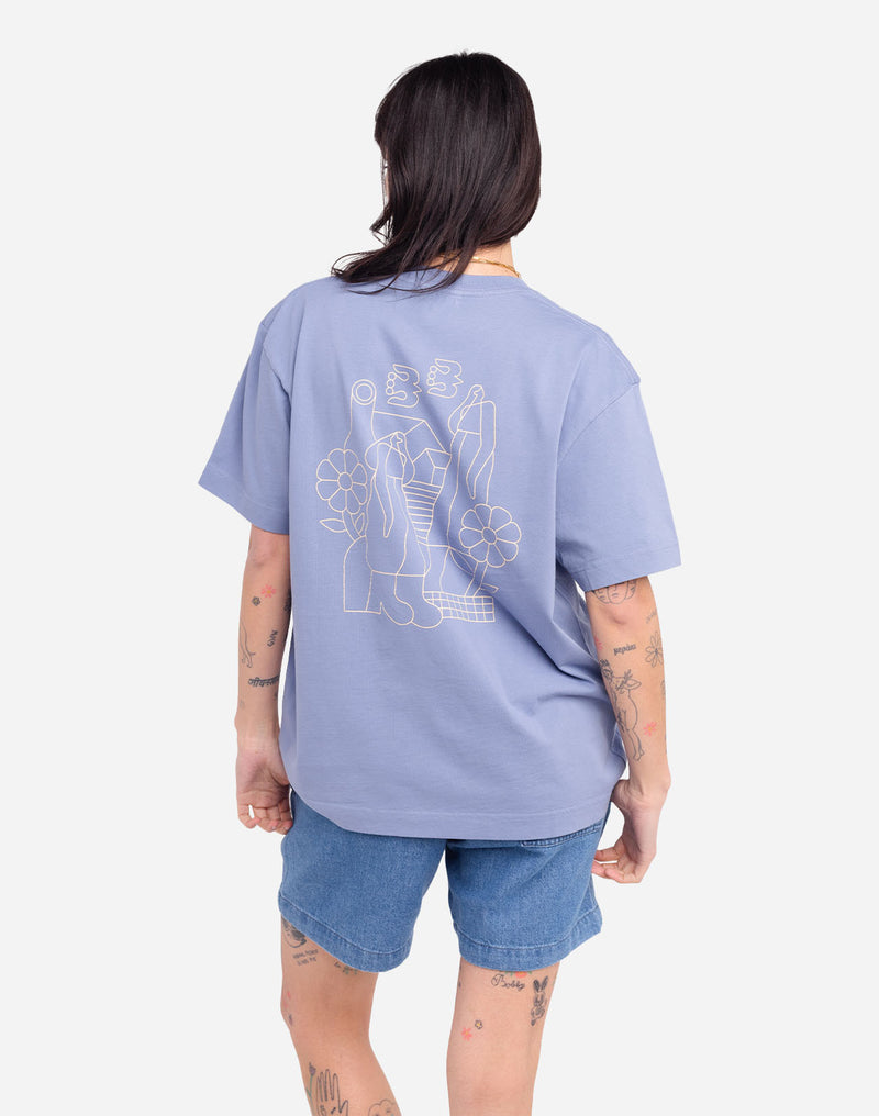 Tshirt ample Simple Life bleu azur