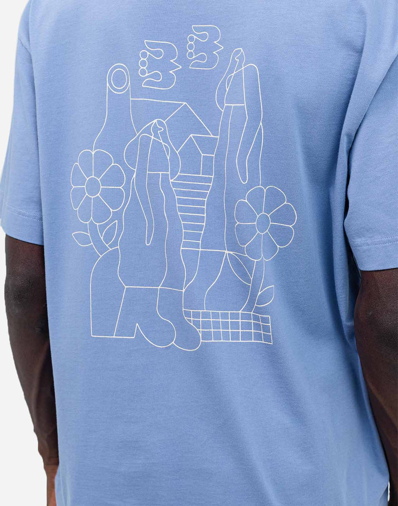 Tshirt ample Simple Life bleu azur