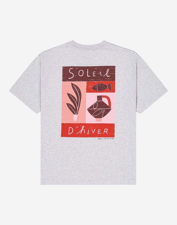 T-shirt ample Soleil d'hiver gris chiné