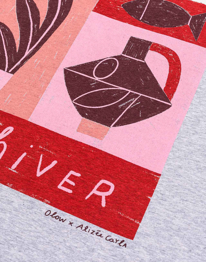 T-shirt ample Soleil d'hiver gris chiné