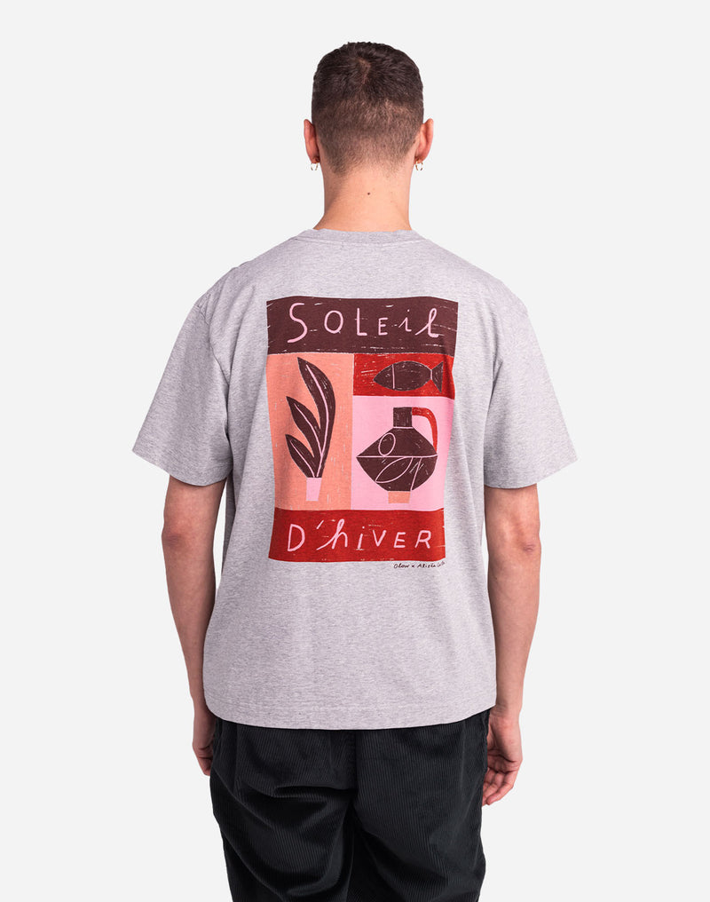 T-shirt ample Soleil d'hiver gris chiné