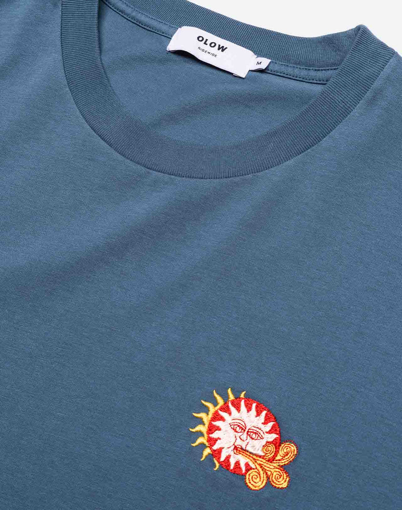T-shirt ample Weather bleu acier