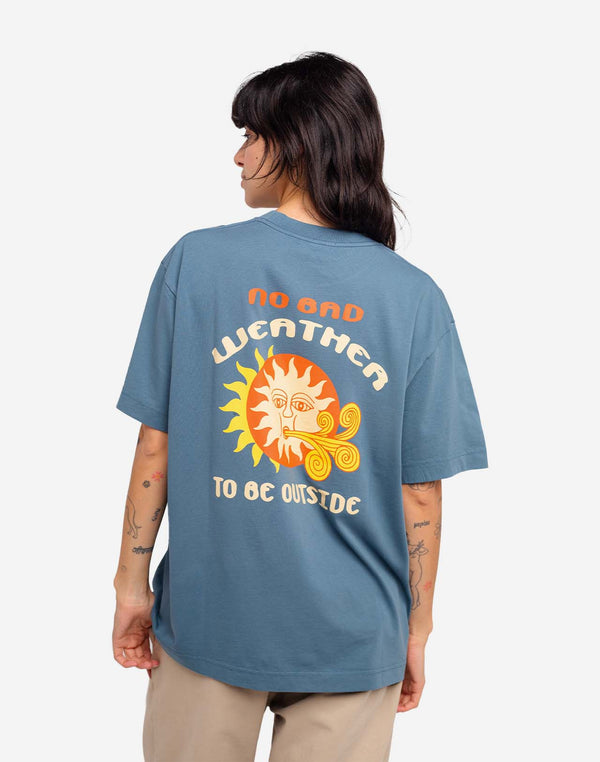 T-shirt ample Weather bleu acier