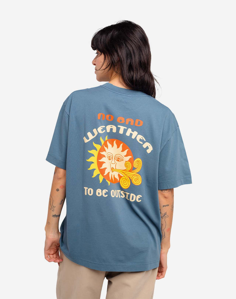 T-shirt ample Weather bleu acier