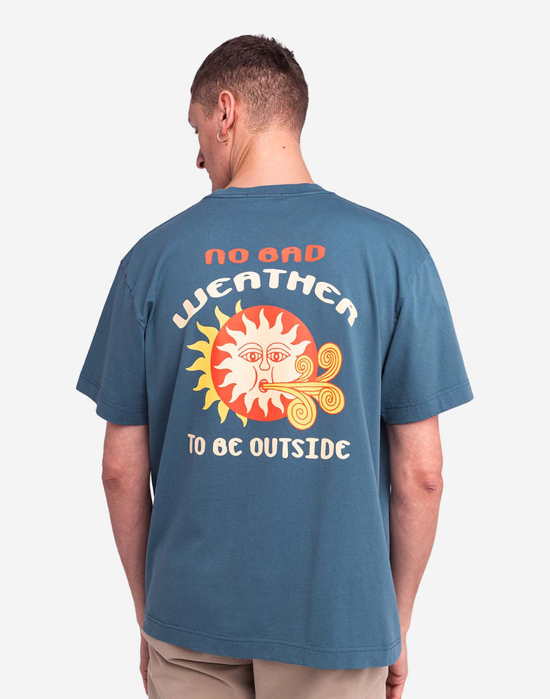 T-shirt ample Weather bleu acier