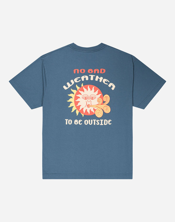 T-shirt ample Weather bleu acier