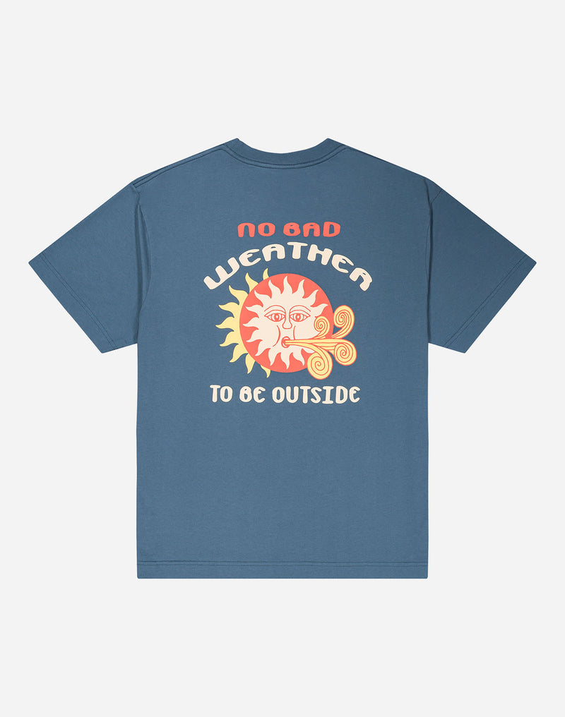 T-shirt ample Weather bleu acier