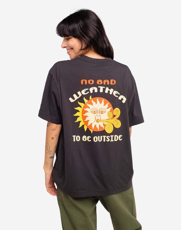 T-shirt ample Weather noir carbone