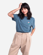 T-shirt Flowering bleu acier