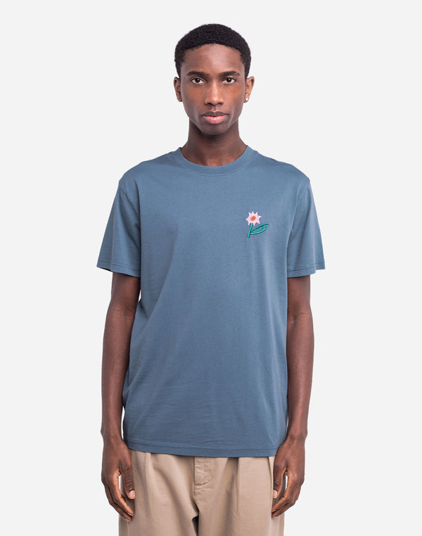 T-shirt Flowering bleu acier