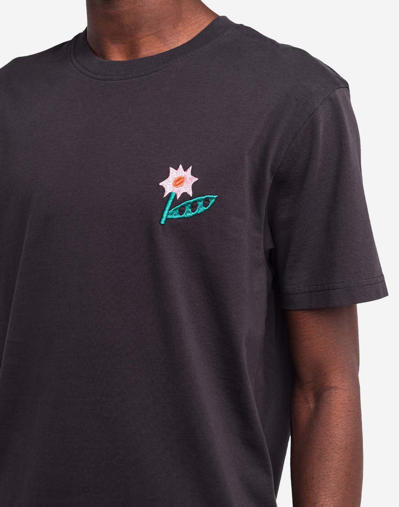 T-shirt Flowering noir carbone