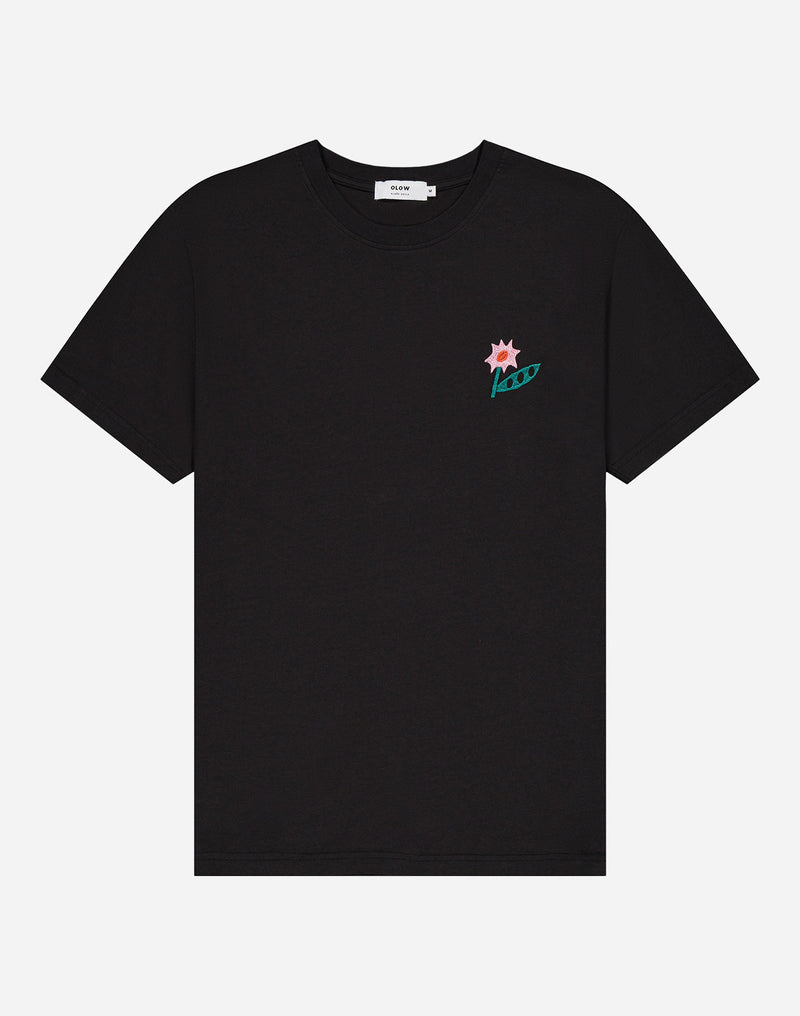 T-shirt Flowering noir carbone