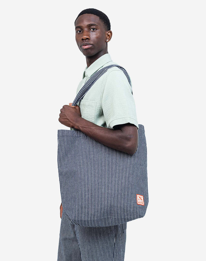 Totebag Toto Stripes denim rayé