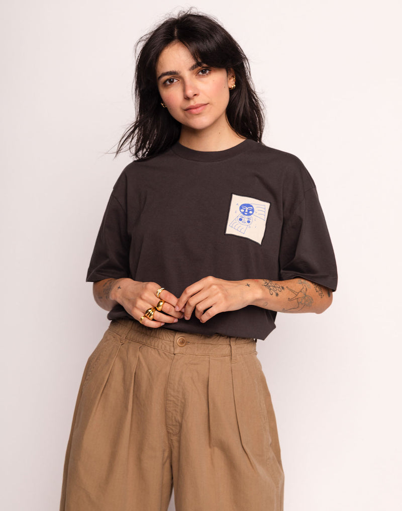 T-Shirt Avec Toi Noir Carbone en coton bio GOTS – OLOW