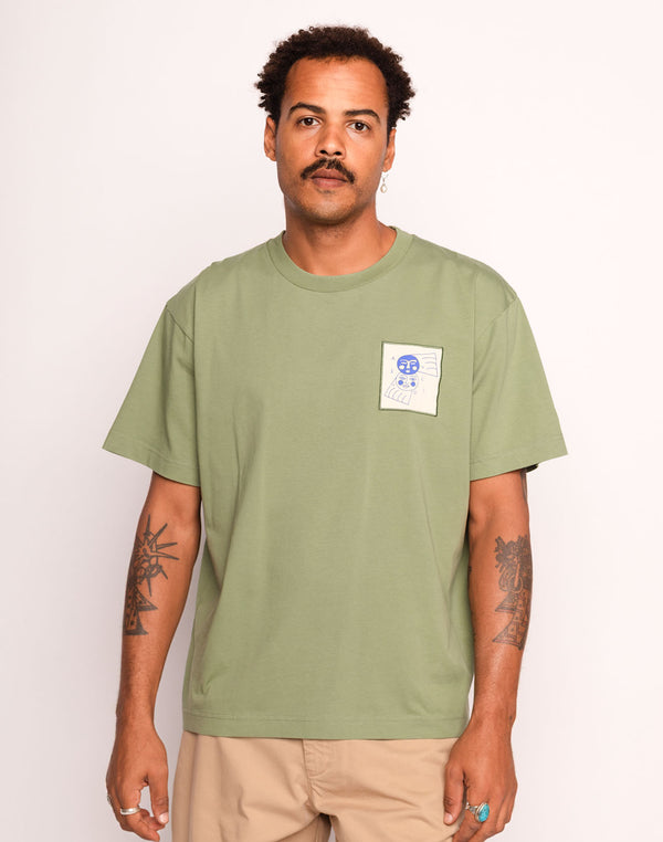 T-Shirt Avec Toi Vert Sauge en coton bio GOTS – OLOW