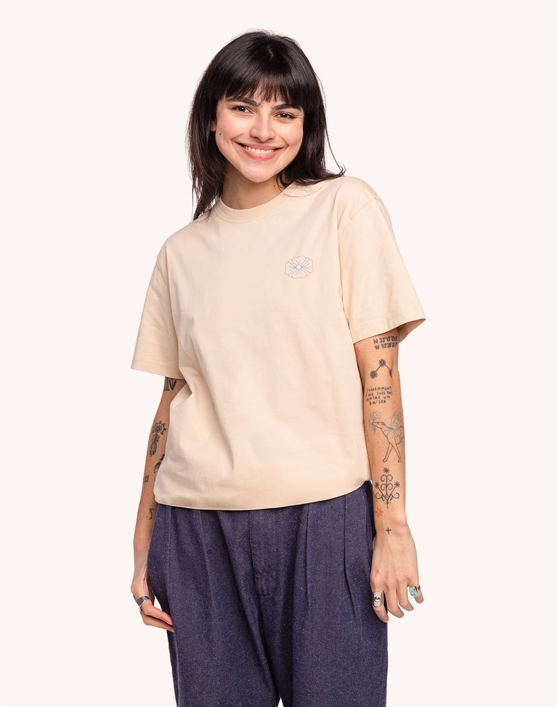 T-Shirt Awake Crème en coton bio GOTS – OLOW