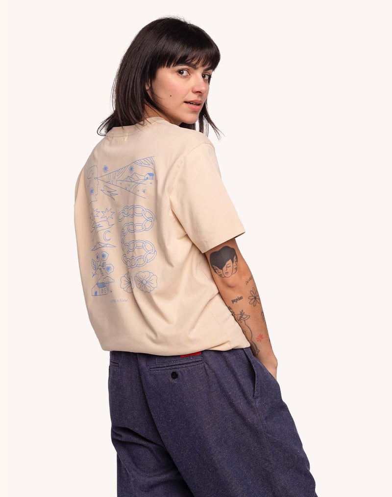 T-Shirt Awake Crème en coton bio GOTS – OLOW