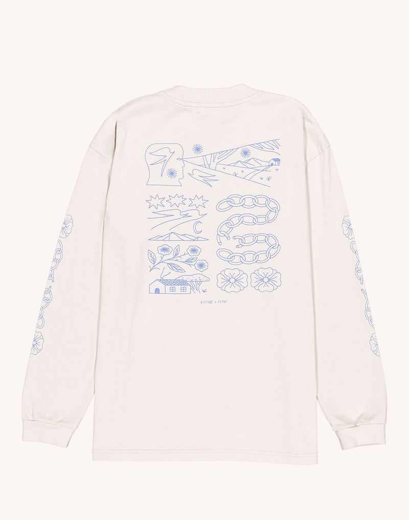 T-Shirt Manches longues Awake Gris Perle en coton bio GOTS – OLOW