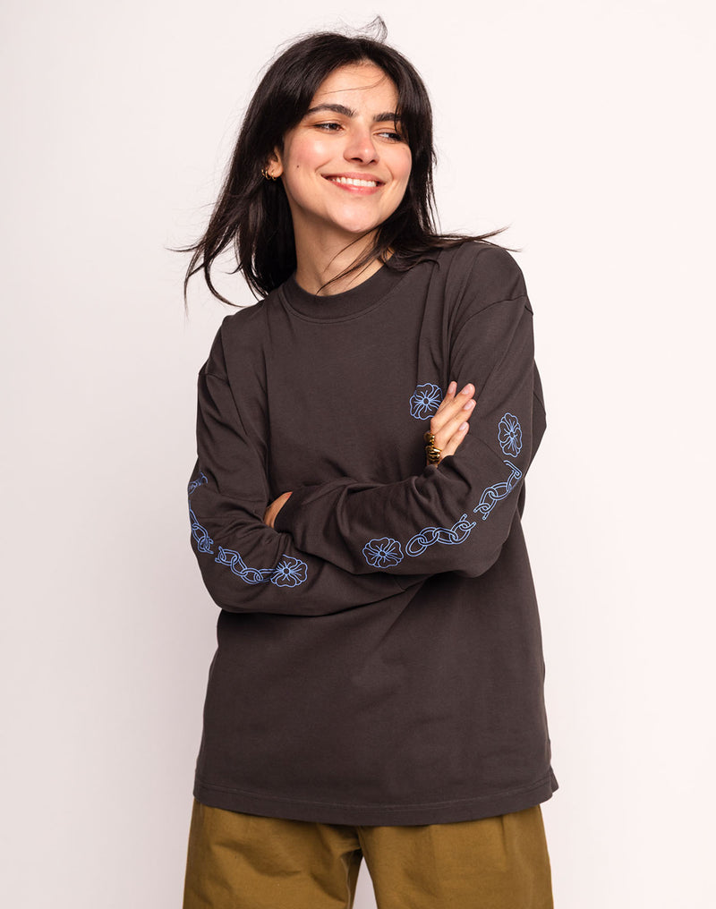 T-Shirt Manches longues Awake Noir Carbone en coton bio GOTS – OLOW