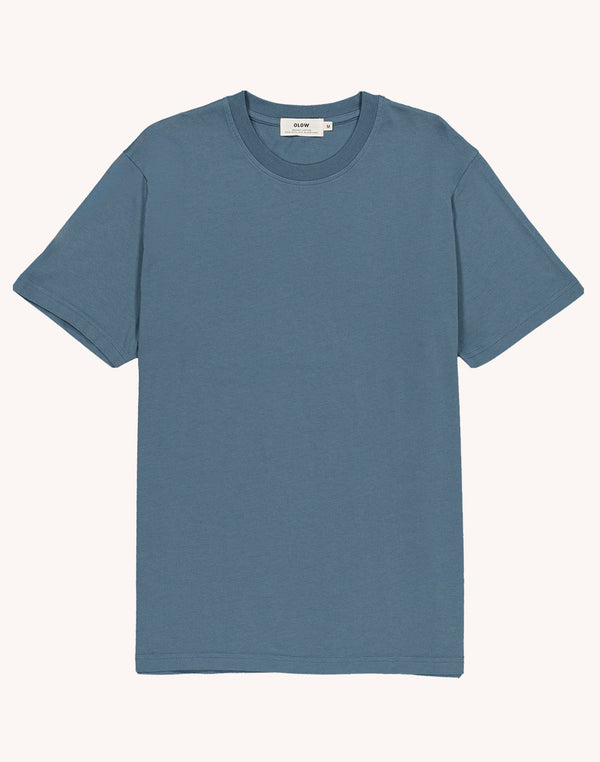 T-Shirt Basico Bleu Acier en coton bio GOTS – OLOW