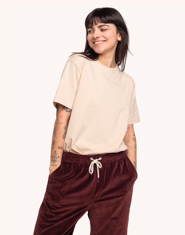 T-Shirt Basico Crème en coton bio GOTS – OLOW
