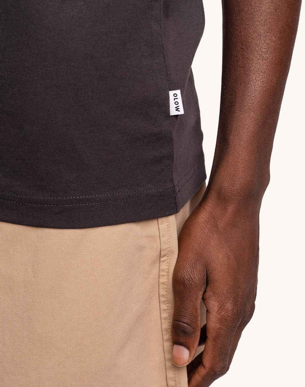 T-Shirt Basico Noir Carbone en coton bio GOTS – OLOW
