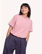 T-Shirt Basico Rose Lila en coton bio GOTS – OLOW