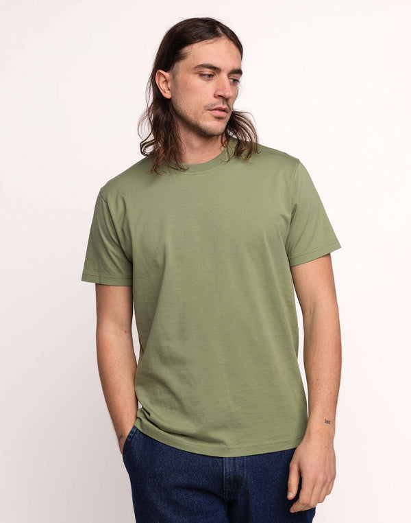 T-Shirt Basico Vert Sauge en coton bio GOTS – OLOW