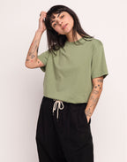 T-Shirt Basico Vert Sauge en coton bio GOTS – OLOW